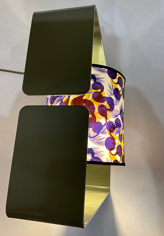 Lampe Bo habillée avec abat jour modèle Cueillette - commande couleur VIOLET