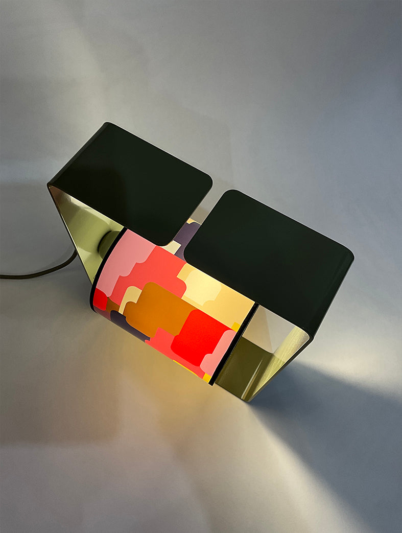 Lampe Bo habillée avec abat jour modèle Bubble - commande couleur ROUGE