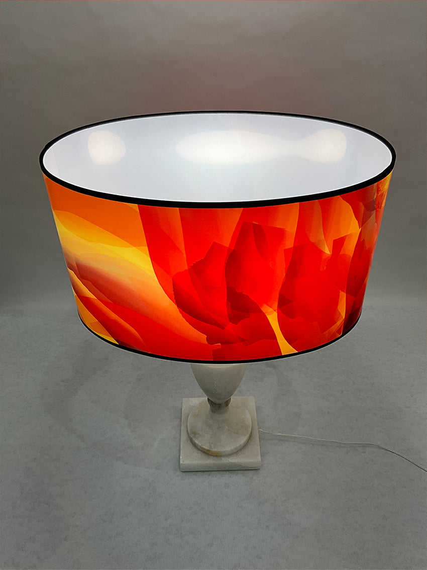 Lampe Vulcane avec pied en albâtre