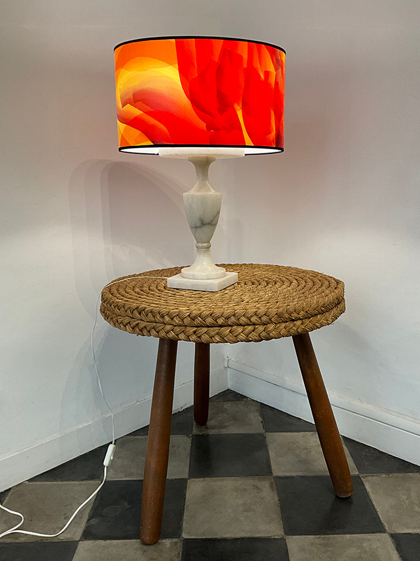 Lampe Vulcane avec pied en albâtre
