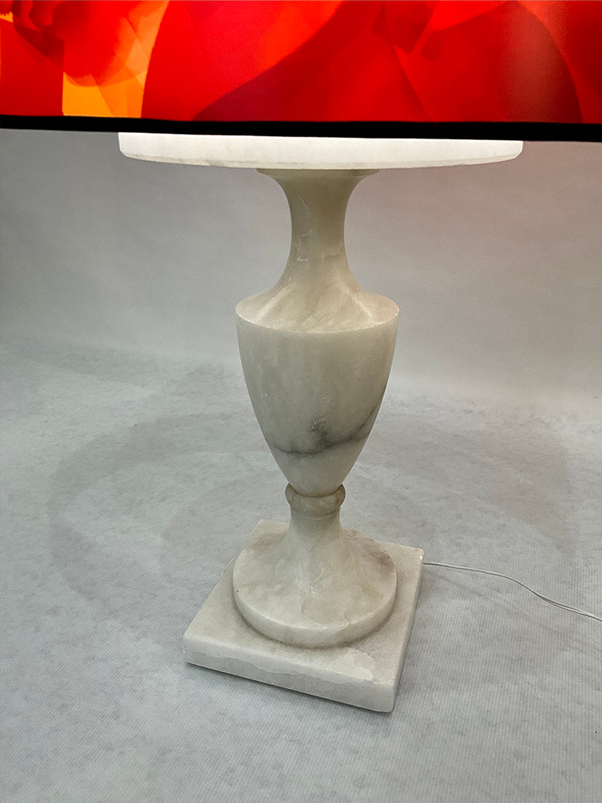Lampe Vulcane avec pied en albâtre