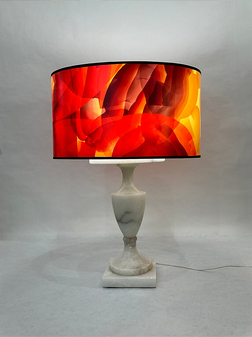 Lampe Vulcane avec pied en albâtre